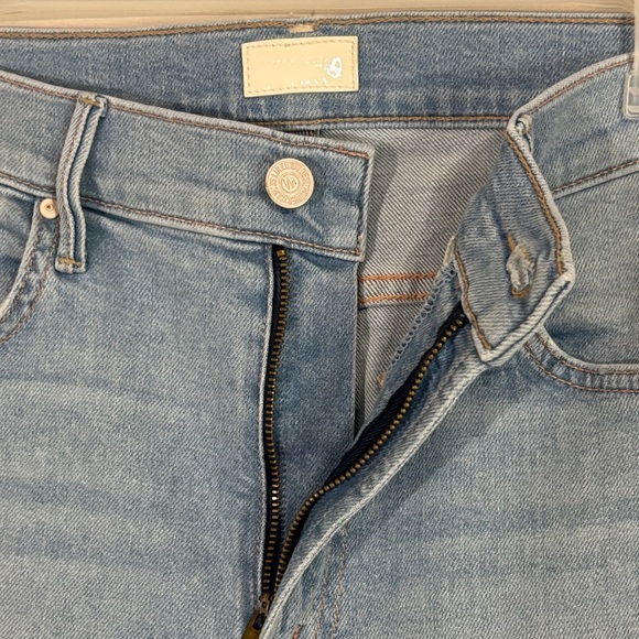 MOTHER Insider Crop Step Fray Jeans Size 28 Light Wash Raw Hem - Picture 4 of 6